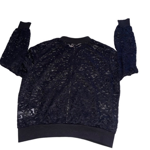 Emaline Petite Privé Zip Up Lace Bomber Jacket - Picture 6 of 6
